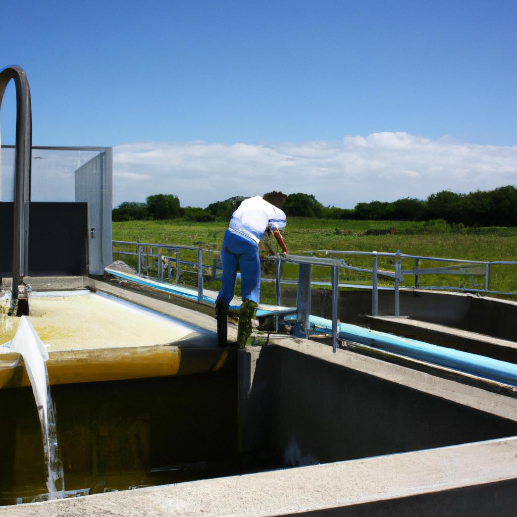 Person operating wastewater treatment system