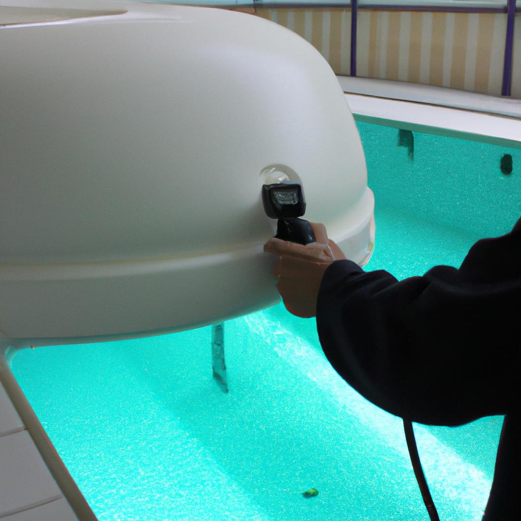 Person operating UV disinfection system